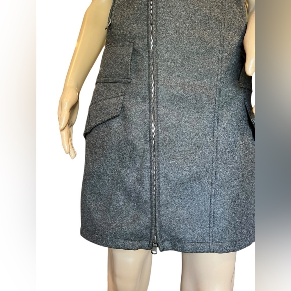 DIESEL BLACK GOLD Full Zip Womens Gray Wool Vest Dress Made In Italy Size 42 - Picture 10 of 16